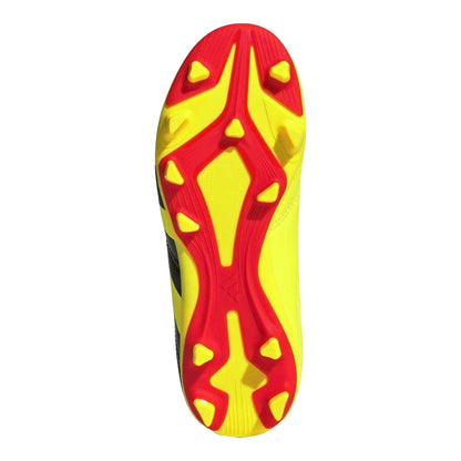 Yellow-Black - Close up - Adidas Childrens-Kids Predator Club Flexible Ground Football Boots