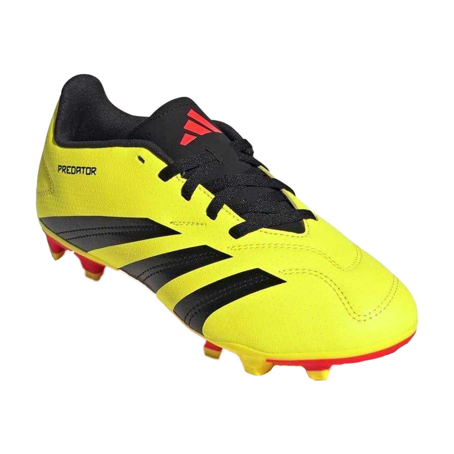 Yellow-Black - Front - Adidas Childrens-Kids Predator Club Flexible Ground Football Boots