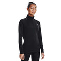 Black - Side - Under Armour Womens-Ladies Tech Reflective Half Zip Top