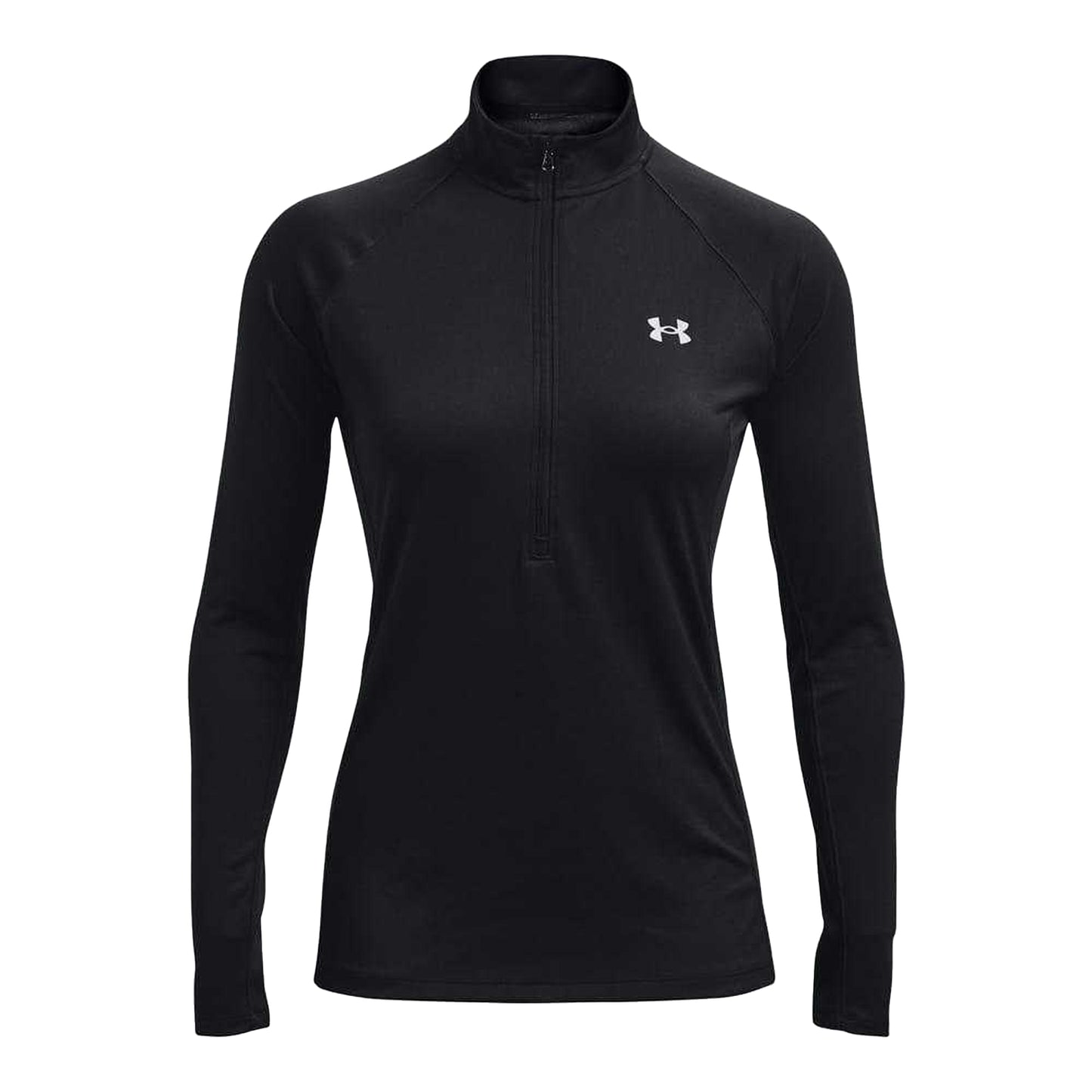 Black - Front - Under Armour Womens-Ladies Tech Reflective Half Zip Top