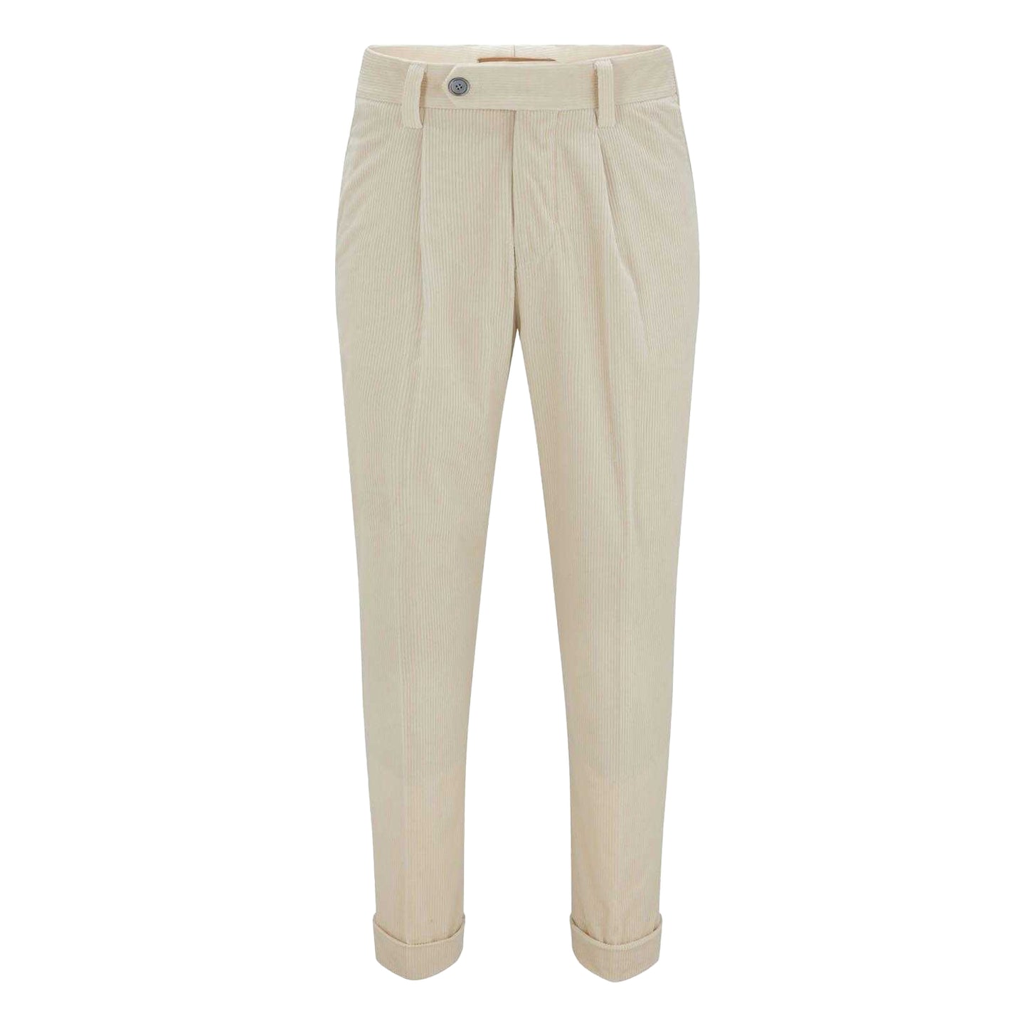 White - Front - Hugo Boss Mens H-Perin Pleated Trousers