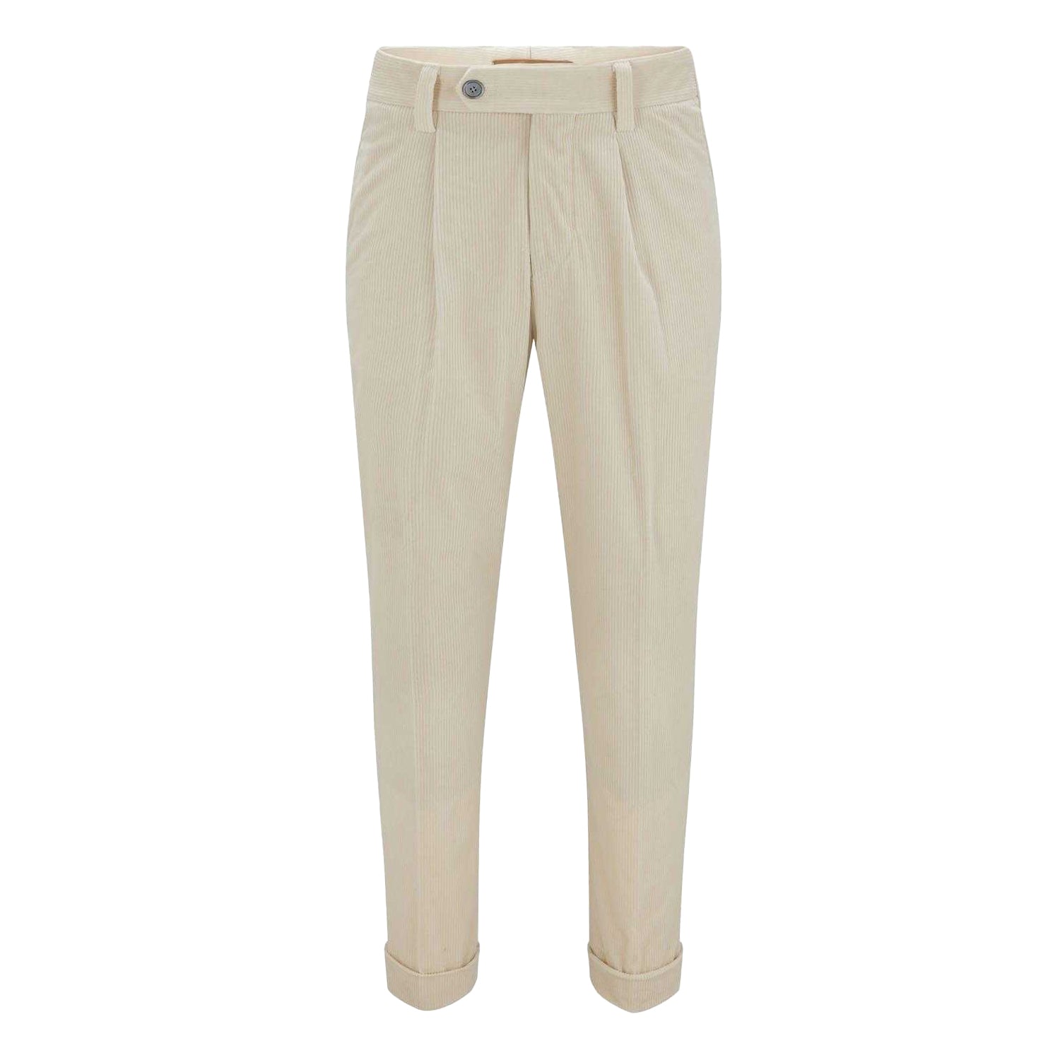 White - Front - Hugo Boss Mens H-Perin Pleated Trousers
