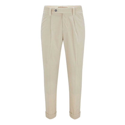 White - Front - Hugo Boss Mens H-Perin Pleated Trousers