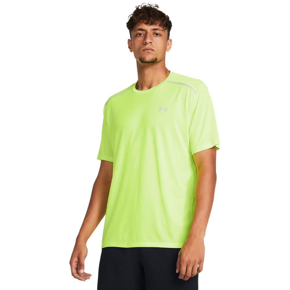 Yellow - Side - Under Armour Mens Tech Reflective Technical T-Shirt