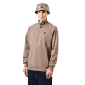 Brown - Side - Weekend Offender Mens Matisa Quarter Zip Sweatshirt