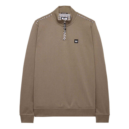 Brown - Front - Weekend Offender Mens Matisa Quarter Zip Sweatshirt