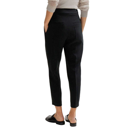 Black - Back - Boss Womens-Ladies Tapia Belted Regular Trousers