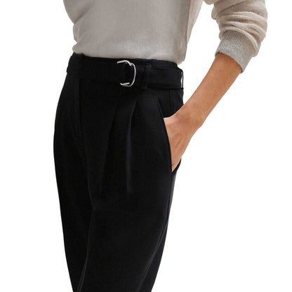 Black - Lifestyle - Boss Womens-Ladies Tapia Belted Regular Trousers