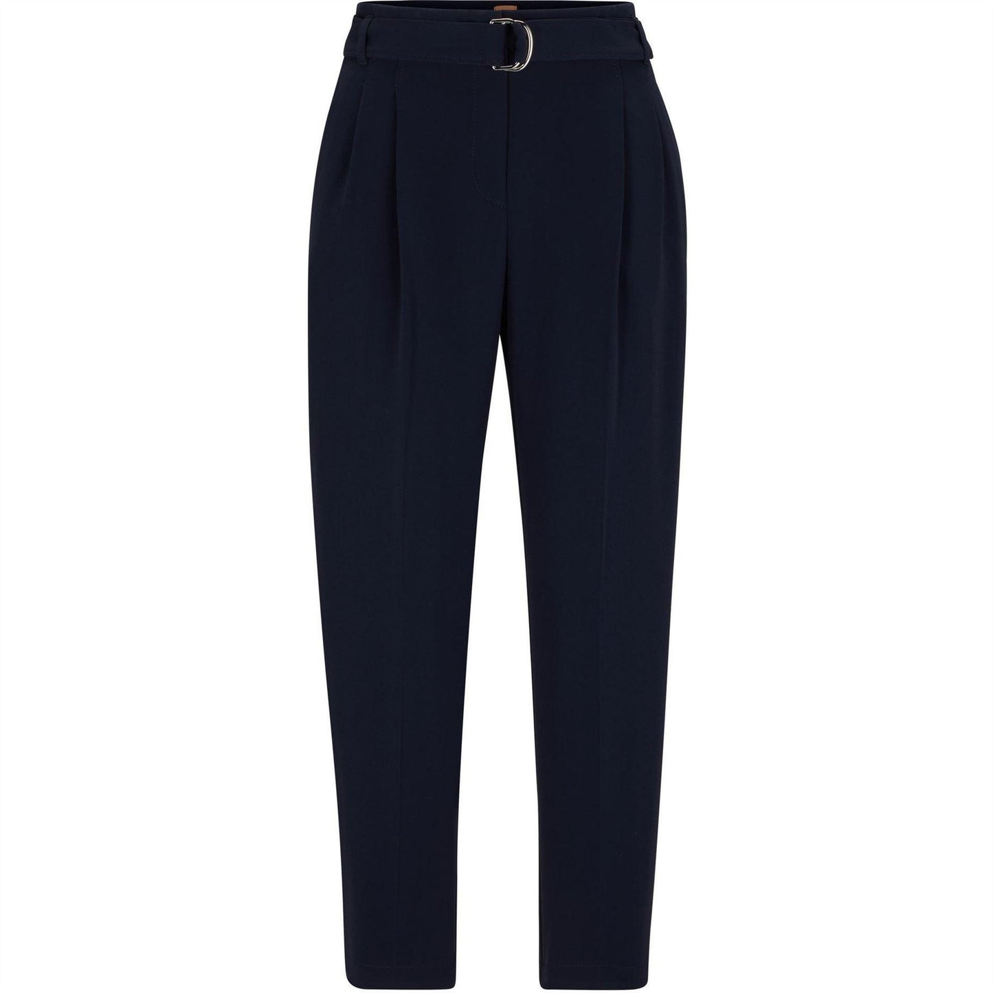 Blue - Front - Boss Womens-Ladies Tapia Belted Regular Trousers