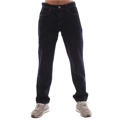 Dark Blue - Front - Timberland Mens Sandown Leather Patch Straight Jeans