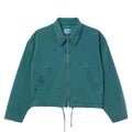 Green - Front - Lacoste Womens-Ladies Natural Dyed Denim Relaxed Fit Jacket