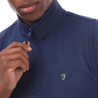 Blue - Side - Farah Mens Clint Gilet