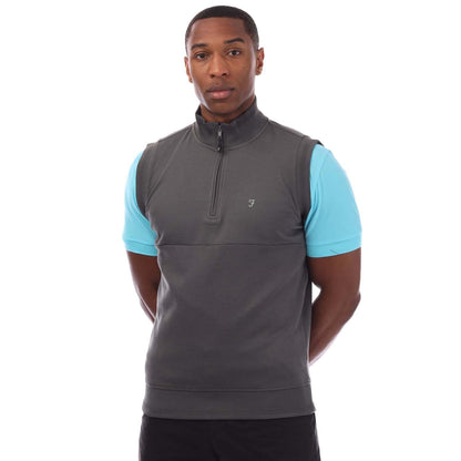 Grey - Front - Farah Mens Clint Gilet