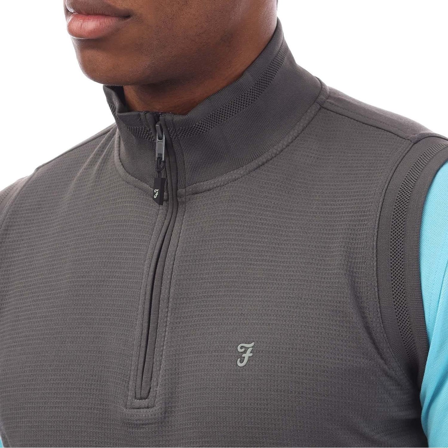 Grey - Side - Farah Mens Clint Gilet