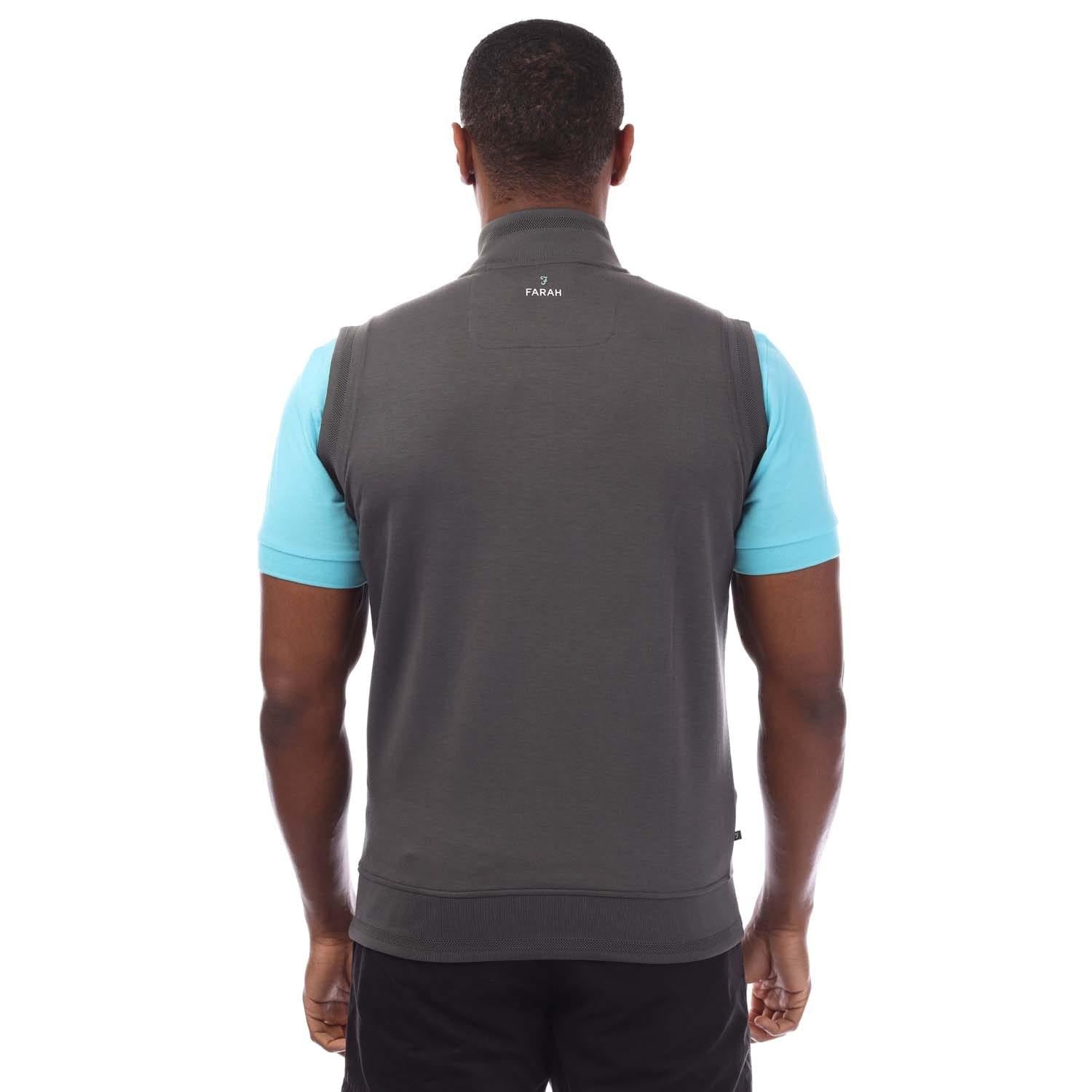 Grey - Back - Farah Mens Clint Gilet