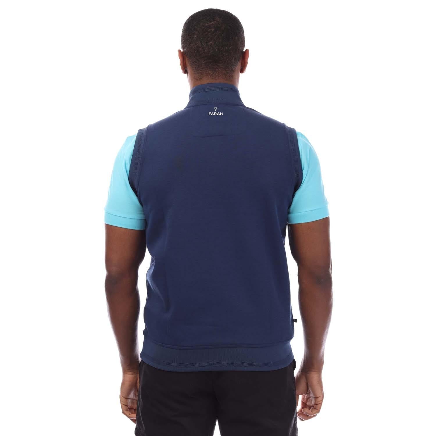 Blue - Back - Farah Mens Clint Gilet