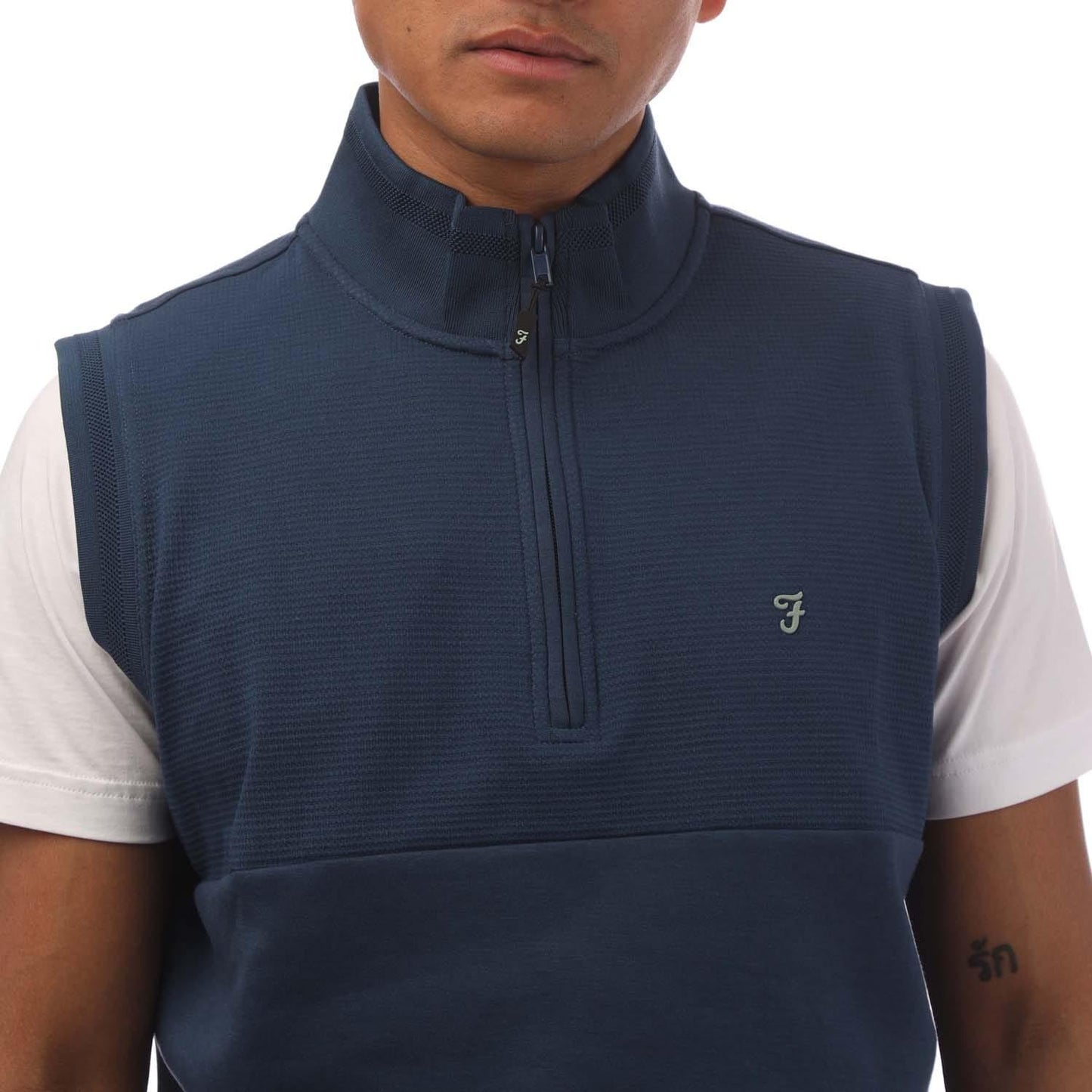 Dark Blue - Side - Farah Mens Clint Gilet