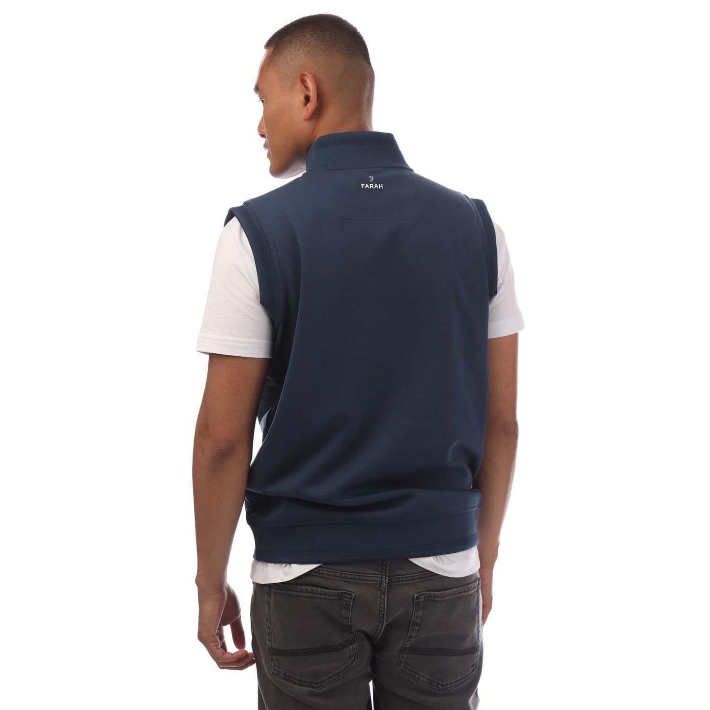 Dark Blue - Back - Farah Mens Clint Gilet