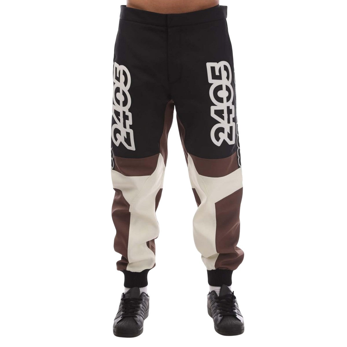 Beige-Black - Front - Boss Mens Drop1 Trousers