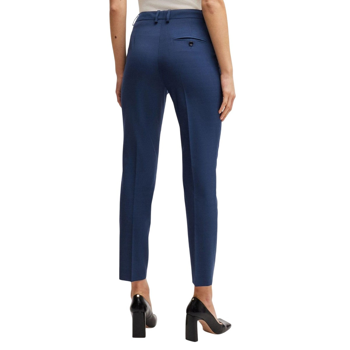 Blue - Back - Boss Womens-Ladies Tamata4 Regular Trousers