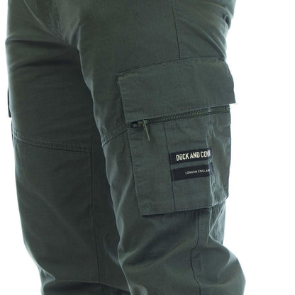 Green - Side - Duck and Cover Mens Chesser Ripstop Cargo Trousers