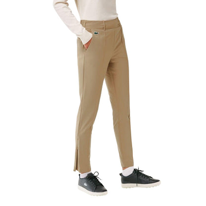 Brown - Pack Shot - Lacoste Womens-Ladies Stretch Sport Golf Trousers
