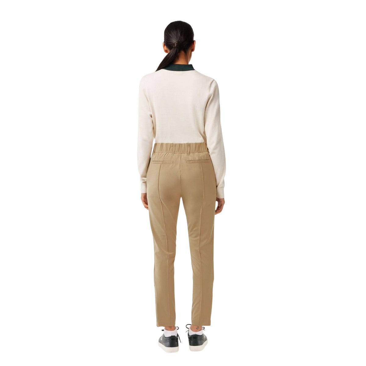 Brown - Back - Lacoste Womens-Ladies Stretch Sport Golf Trousers