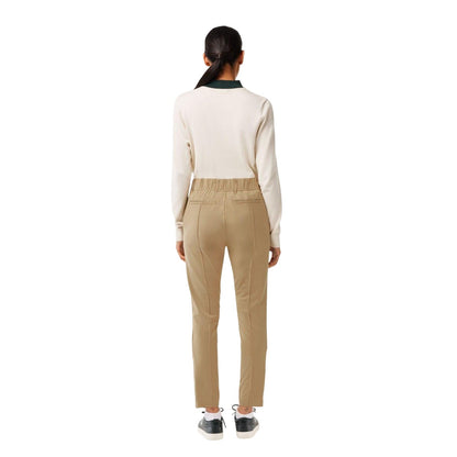 Brown - Back - Lacoste Womens-Ladies Stretch Sport Golf Trousers