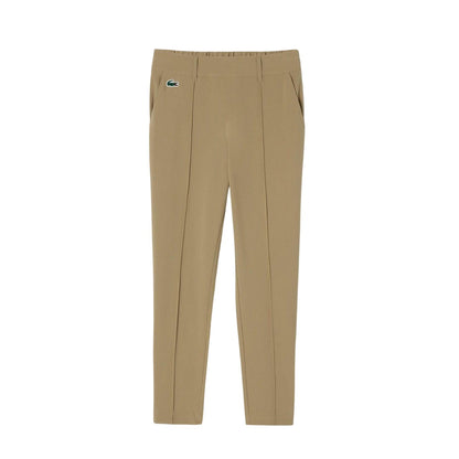Brown - Front - Lacoste Womens-Ladies Stretch Sport Golf Trousers
