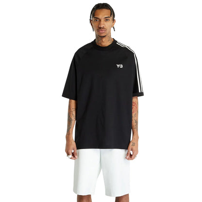 Black - Lifestyle - Y-3 Mens 3 Stripes Short-Sleeved T-Shirt