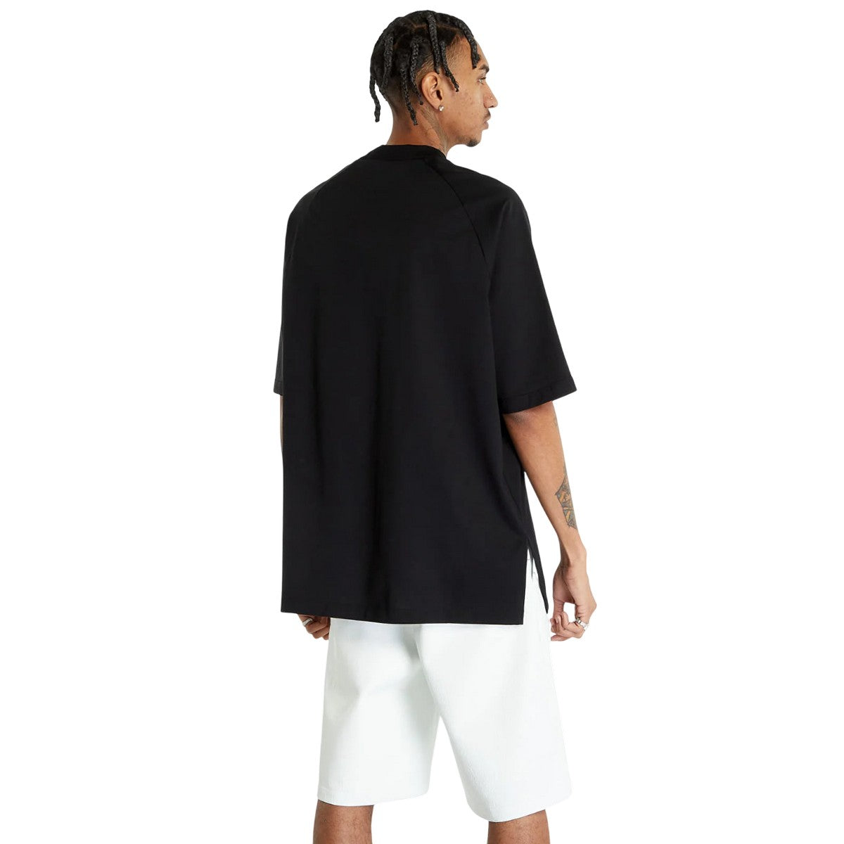 Black - Back - Y-3 Mens 3 Stripes Short-Sleeved T-Shirt