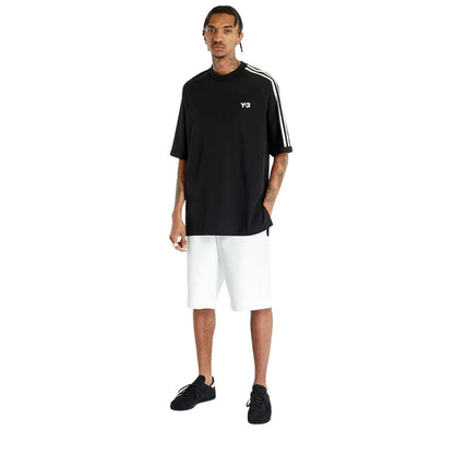 Black - Pack Shot - Y-3 Mens 3 Stripes Short-Sleeved T-Shirt