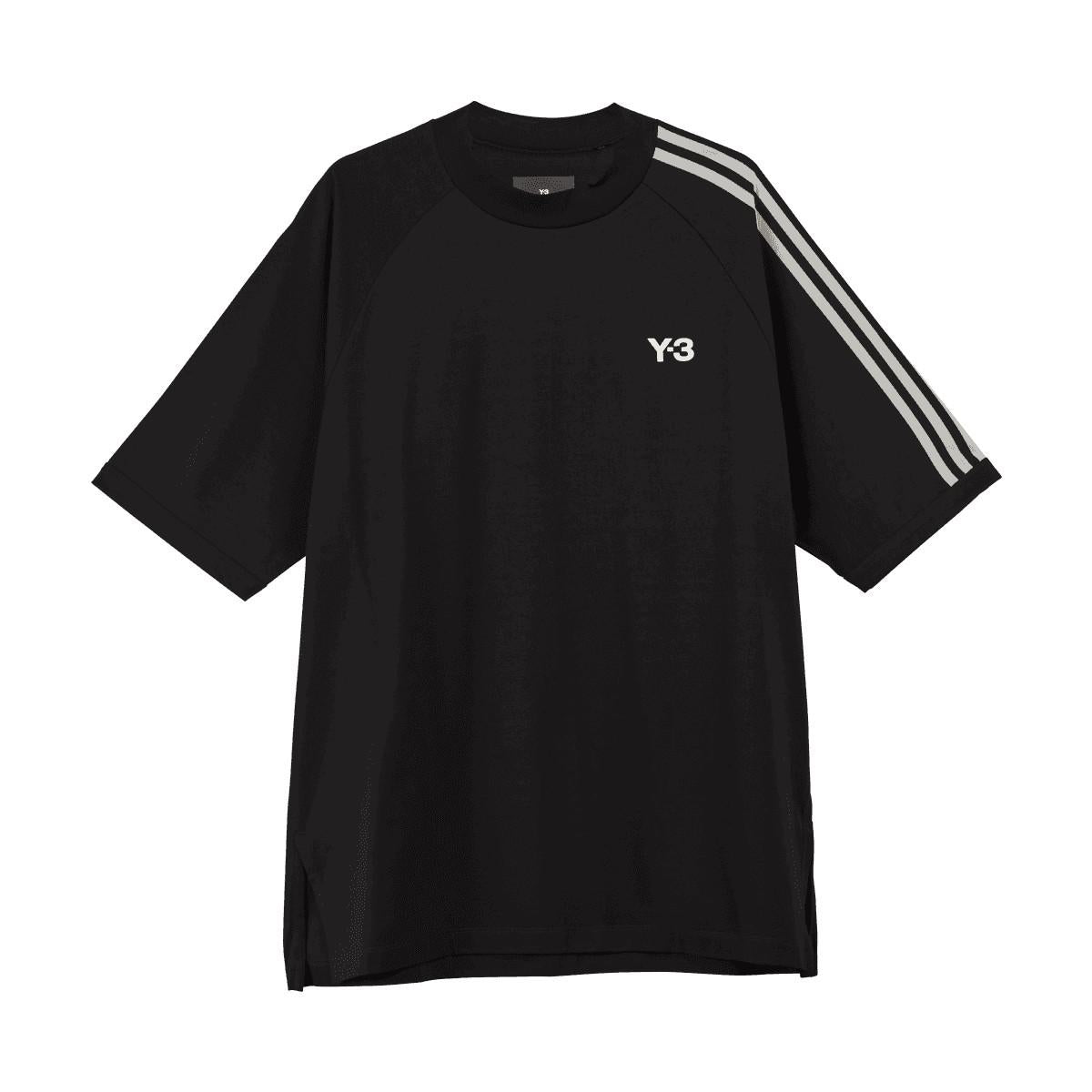 Black - Front - Y-3 Mens 3 Stripes Short-Sleeved T-Shirt
