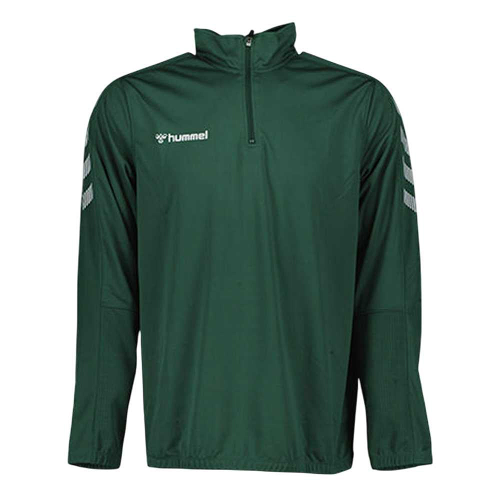 Green - Front - Hummel Childrens-Kids Quarter Zip Sweatshirt