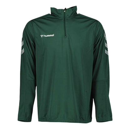 Green - Front - Hummel Childrens-Kids Quarter Zip Sweatshirt