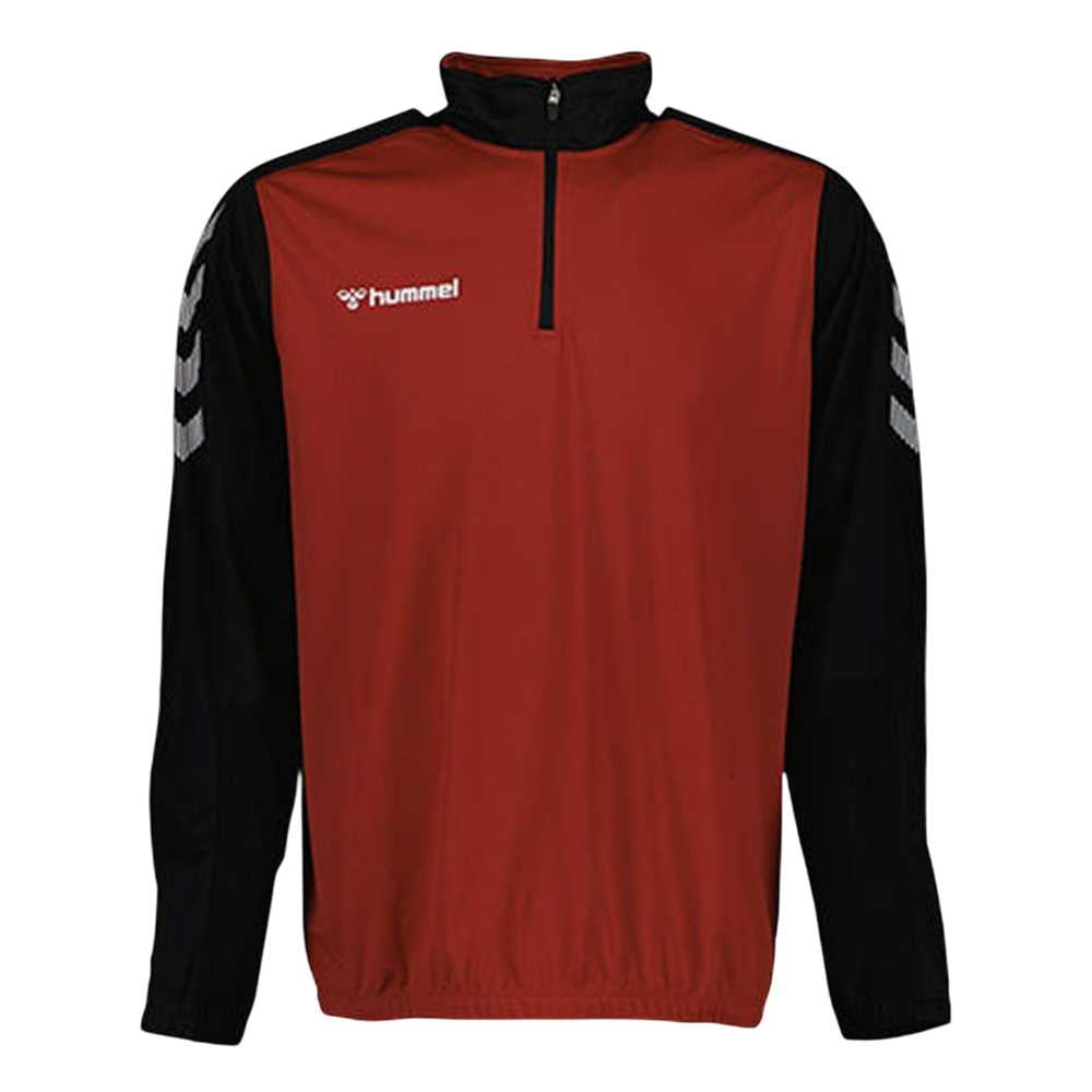 Red-Black - Front - Hummel Childrens-Kids Quarter Zip Sweatshirt