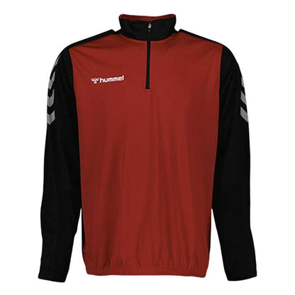 Red-Black - Front - Hummel Childrens-Kids Quarter Zip Sweatshirt