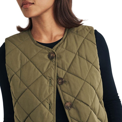 Green - Side - Nobody´s Child Womens-Ladies Puffer Quilted Gilet