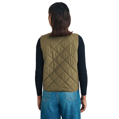 Green - Back - Nobody´s Child Womens-Ladies Puffer Quilted Gilet