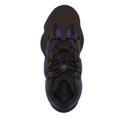 Blue-Dark Brown - Side - Yeezy Mens 500 Leather High Top Trainers