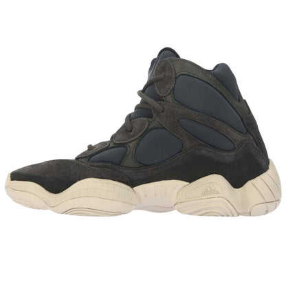 Grey - Side - Yeezy Mens 500 Leather High Top Trainers
