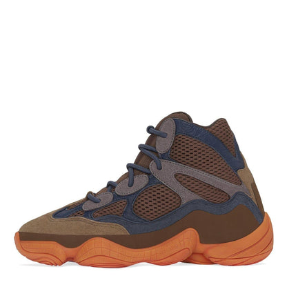 Orange - Back - Yeezy Mens 500 Leather High Top Trainers