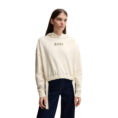 White - Lifestyle - Boss Womens-Ladies Eblousa Crystal Logo Hoodie