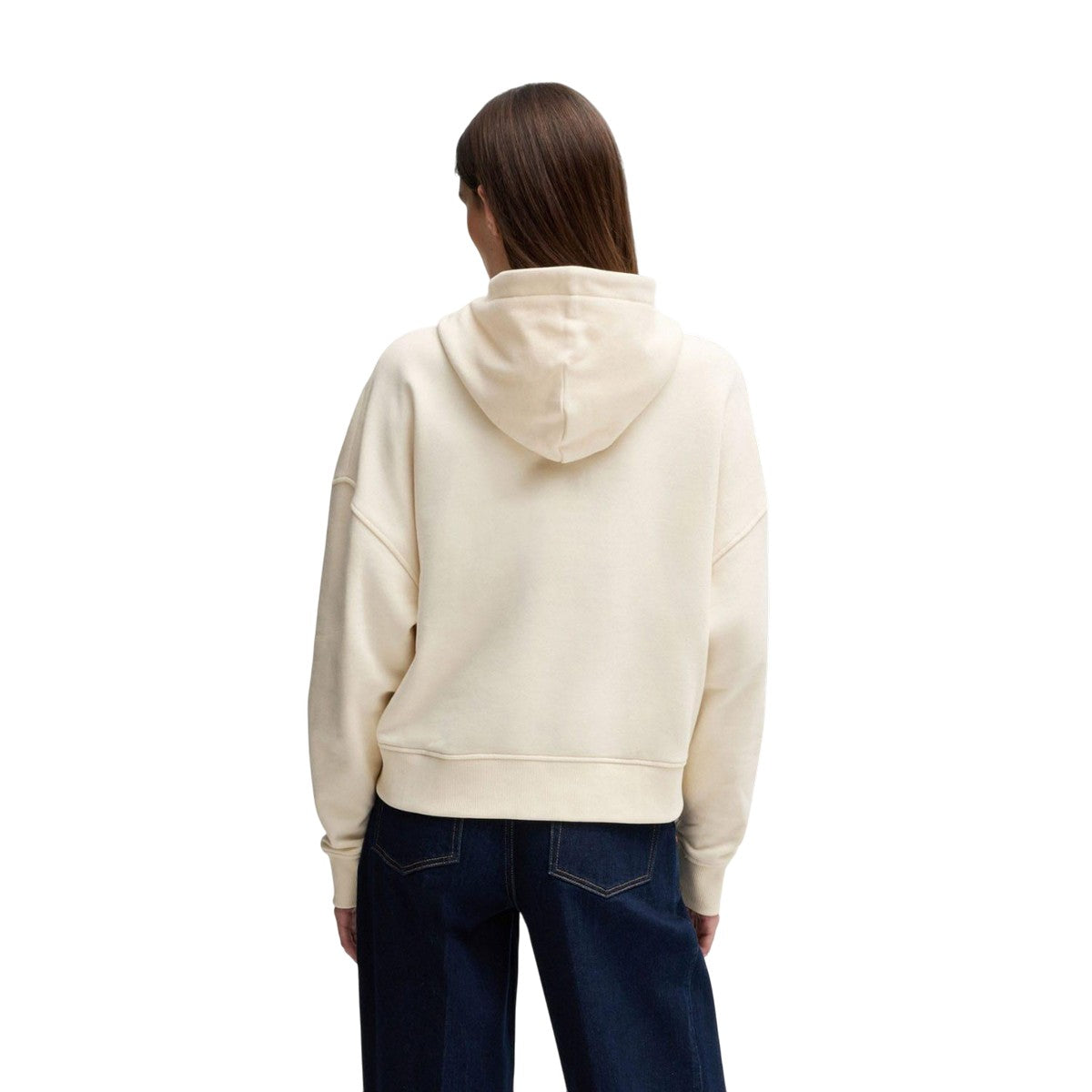 White - Pack Shot - Boss Womens-Ladies Eblousa Crystal Logo Hoodie