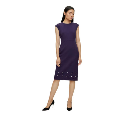 Purple - Pack Shot - Boss Womens-Ladies Devoka Midi Dress
