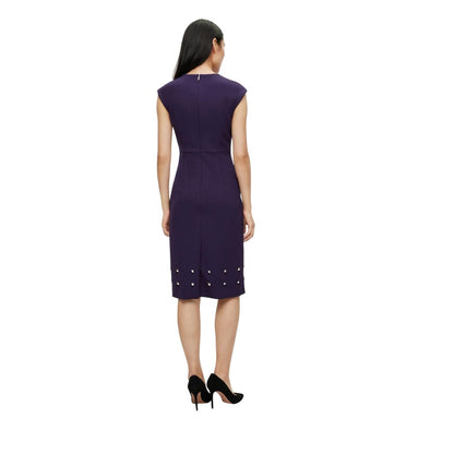 Purple - Back - Boss Womens-Ladies Devoka Midi Dress