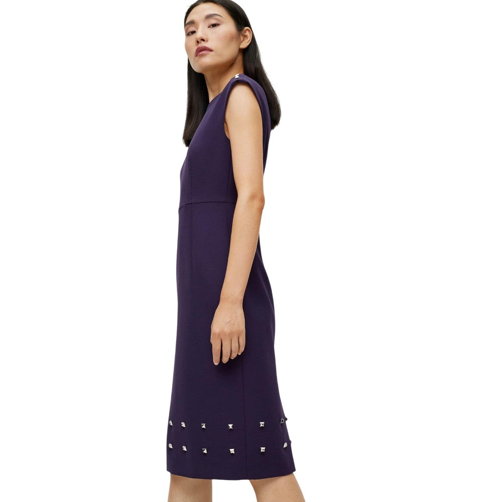 Purple - Side - Boss Womens-Ladies Devoka Midi Dress