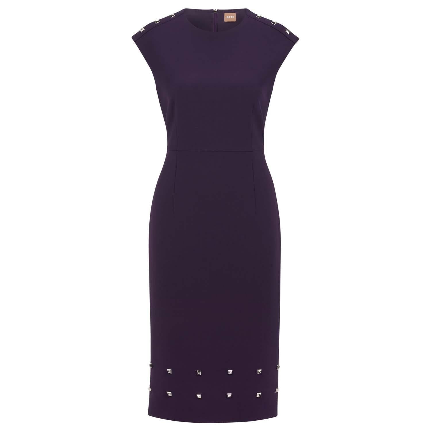 Purple - Front - Boss Womens-Ladies Devoka Midi Dress