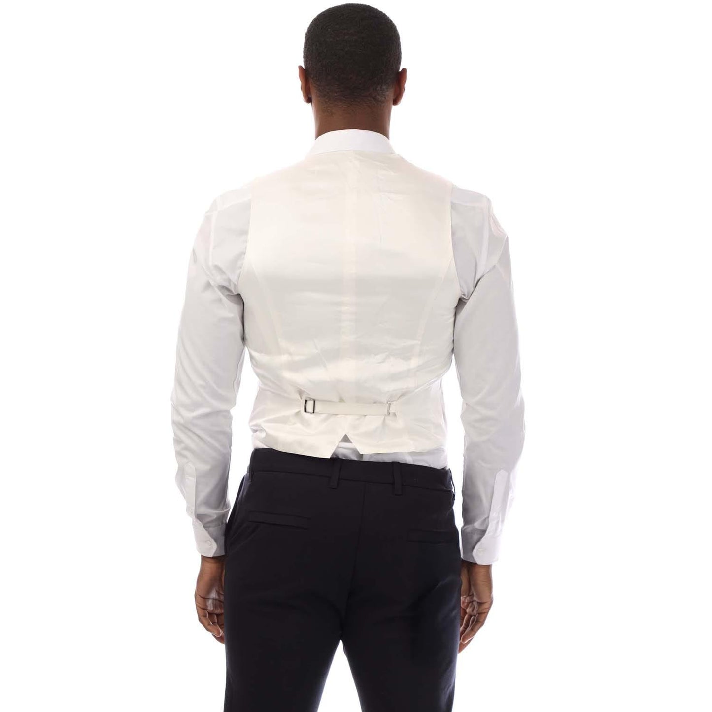 Beige - Back - Hugo Mens Vin214V1 Waistcoat
