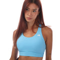 Blue - Side - Adidas Womens-Ladies Ultimate Run Medium Support Sports Bra